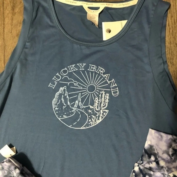 Lucky Brand women’s tie dye blue/grey pajamas - Picture 2 of 4